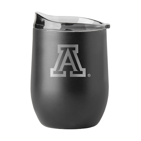 Logo Brands Arizona 16oz Black Etch Powder Coat Curved Bev 106-S16PB-BLK-9